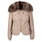 Gucci Beige Fur Collar Jacket - available at Labellov secondhand luxury