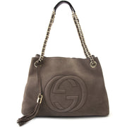 Gucci Taupe Nubuck Soho Hobo Shoulder Bag Buy authentic designer Gucci secondhand bags at Labellov at the best price. Safe and secure shopping. Koop tweedehands authentieke Gucci tassen bij designer webwinkel labellov.