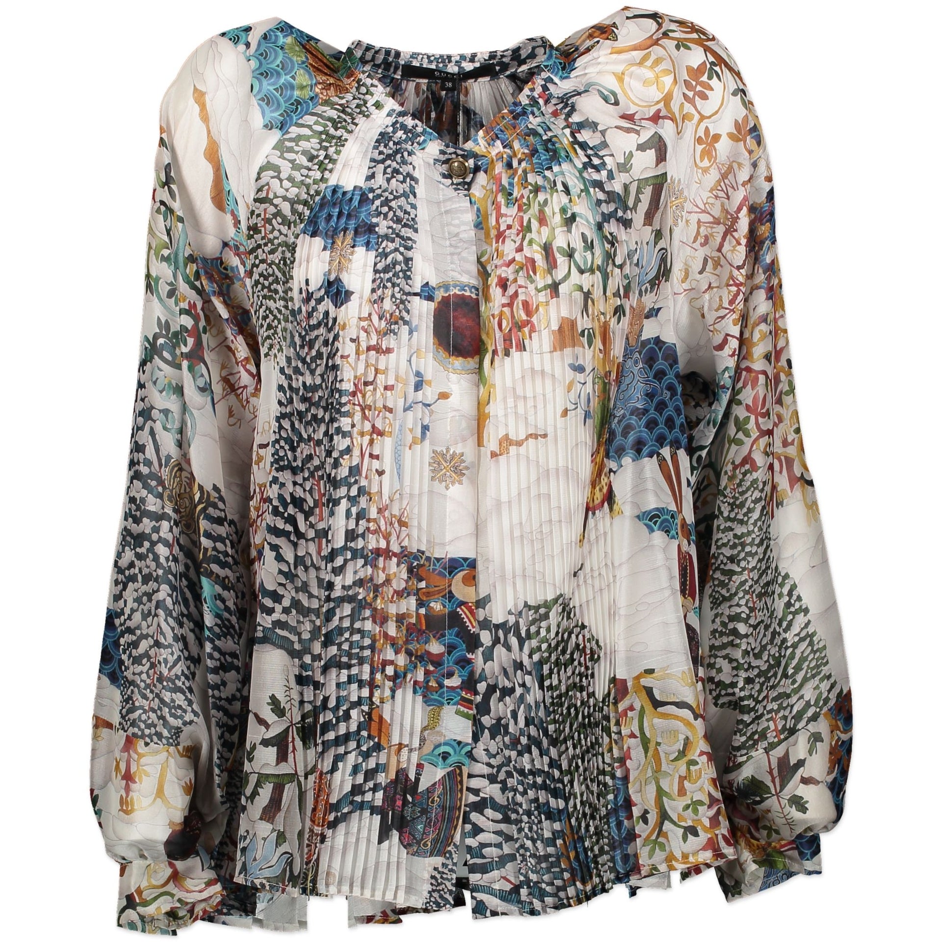 Gucci 100% Silk Printed Blouse
