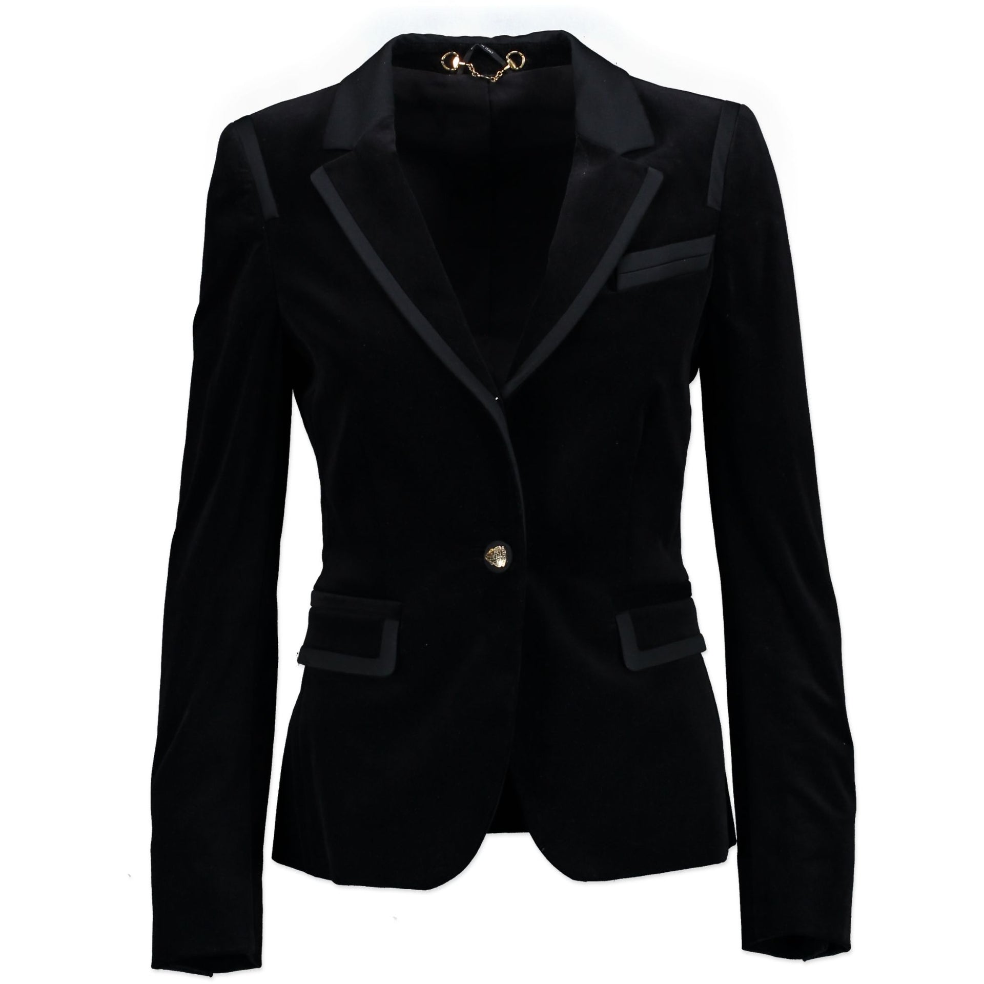 authentic secondhand Gucci Black velvet suit at Labellov at the right price. Vintage designer webshop. Safe and secure online shopping.