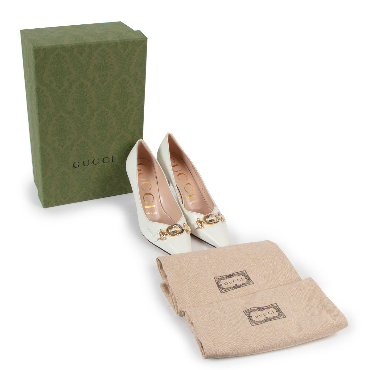 Gucci White Zumi Pumps - size 36.5 for the best price at Labellov secondhand luxury in Antwerp