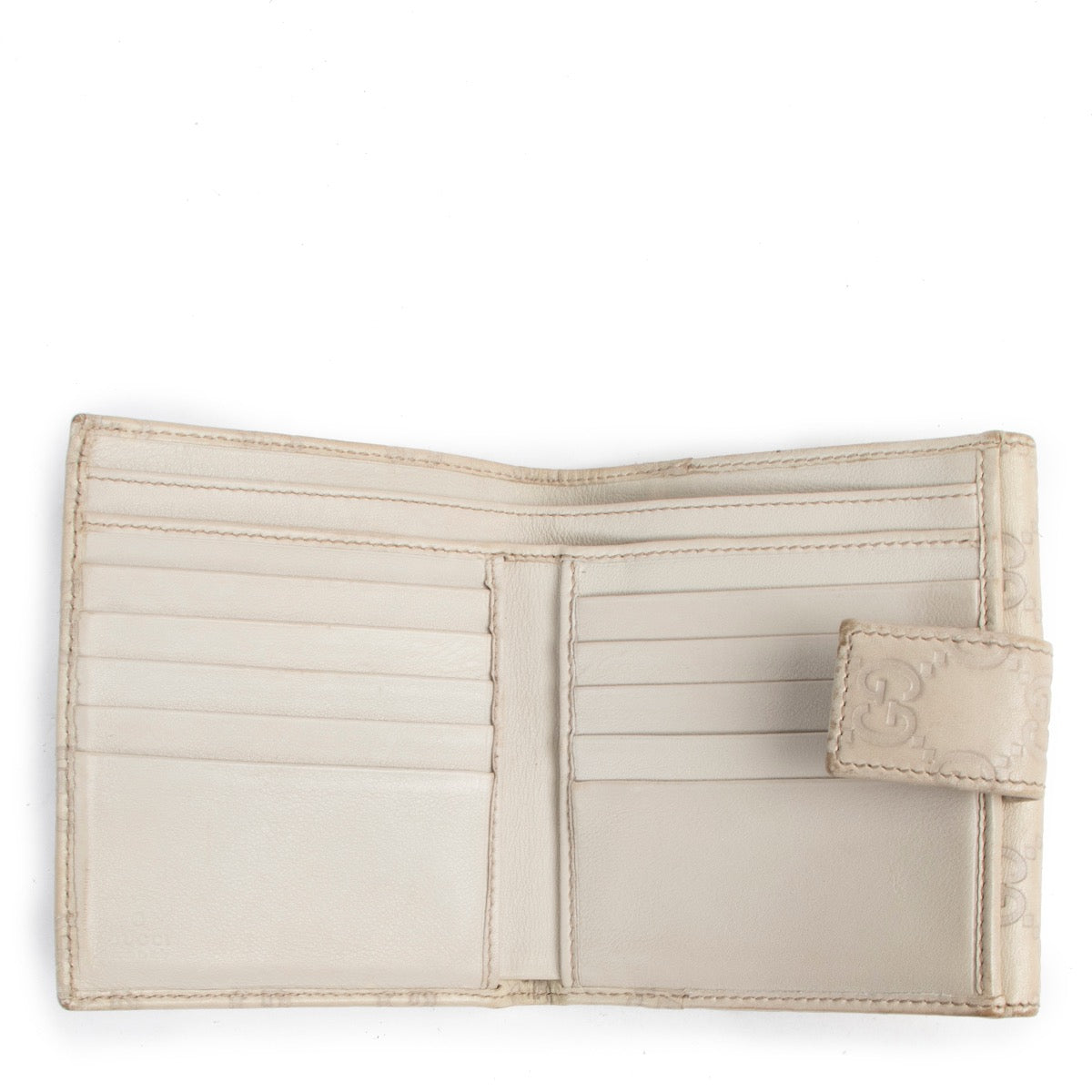 Koop veilig online op labellov.com Gucci beige portemonnee.