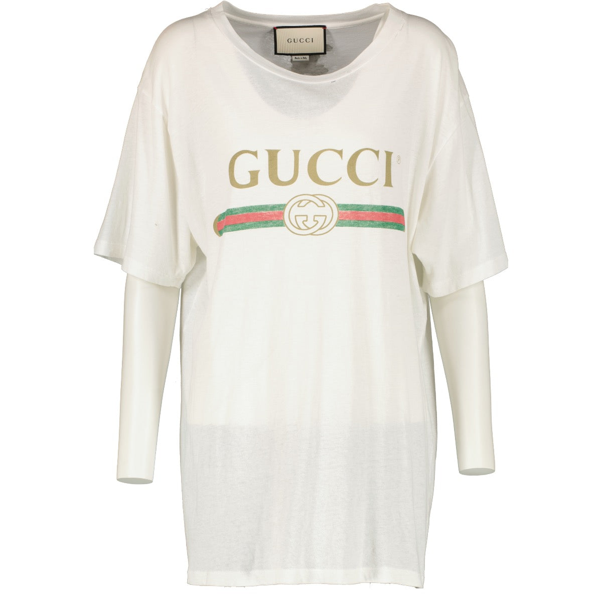 shop 100% authentic second hand Gucci White Logo T-Shirt - Size S on Labellov.com