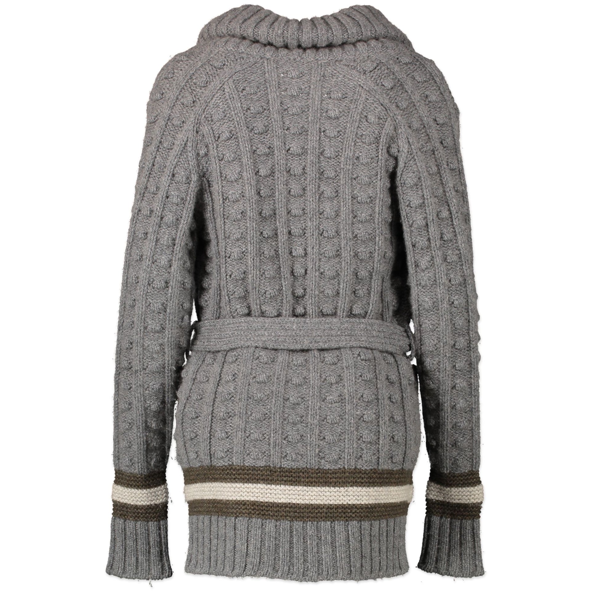 Gucci Grey Cashmere Cardigan With Belt - Size XS