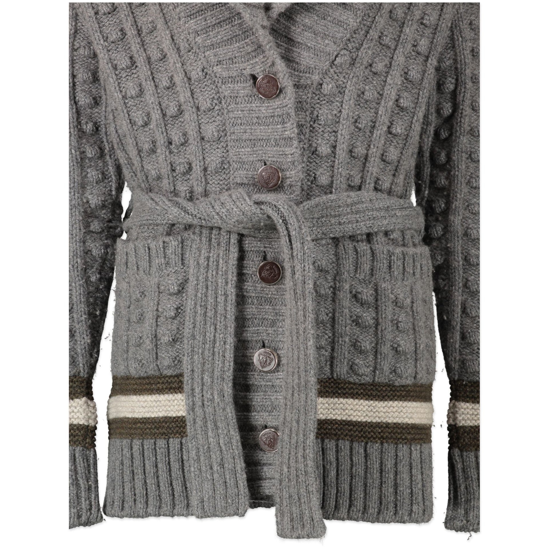 Gucci Grey Cashmere Cardigan With Belt - Size XS