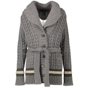 Gucci Grey Cashmere Cardigan With Belt - Size XS