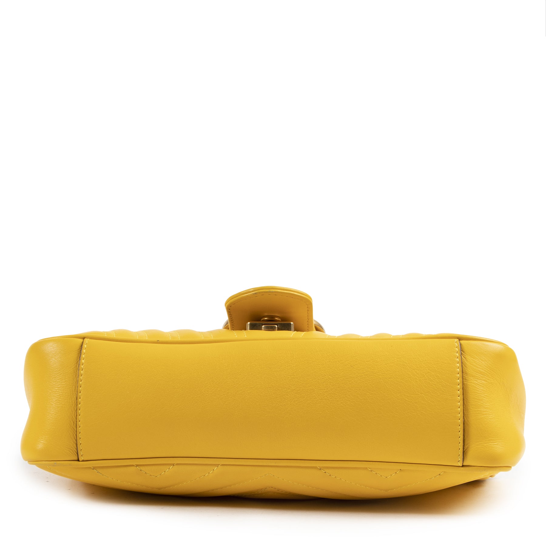 Gucci Yellow Leather GG Marmont Shoulder Bag