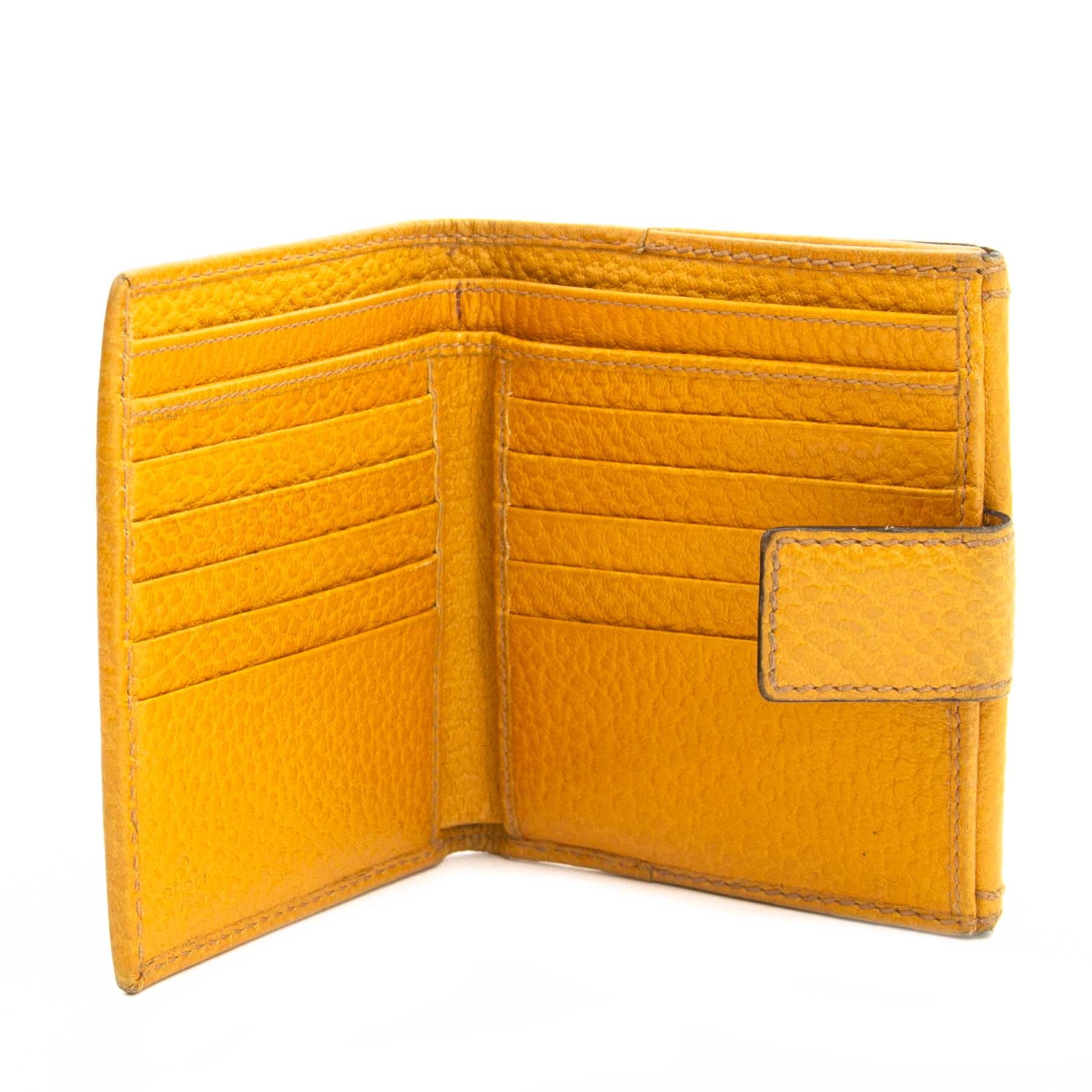 Gucci Yellow Bamboo Wallet now for sale at labellov vintage webshop for the lowest price