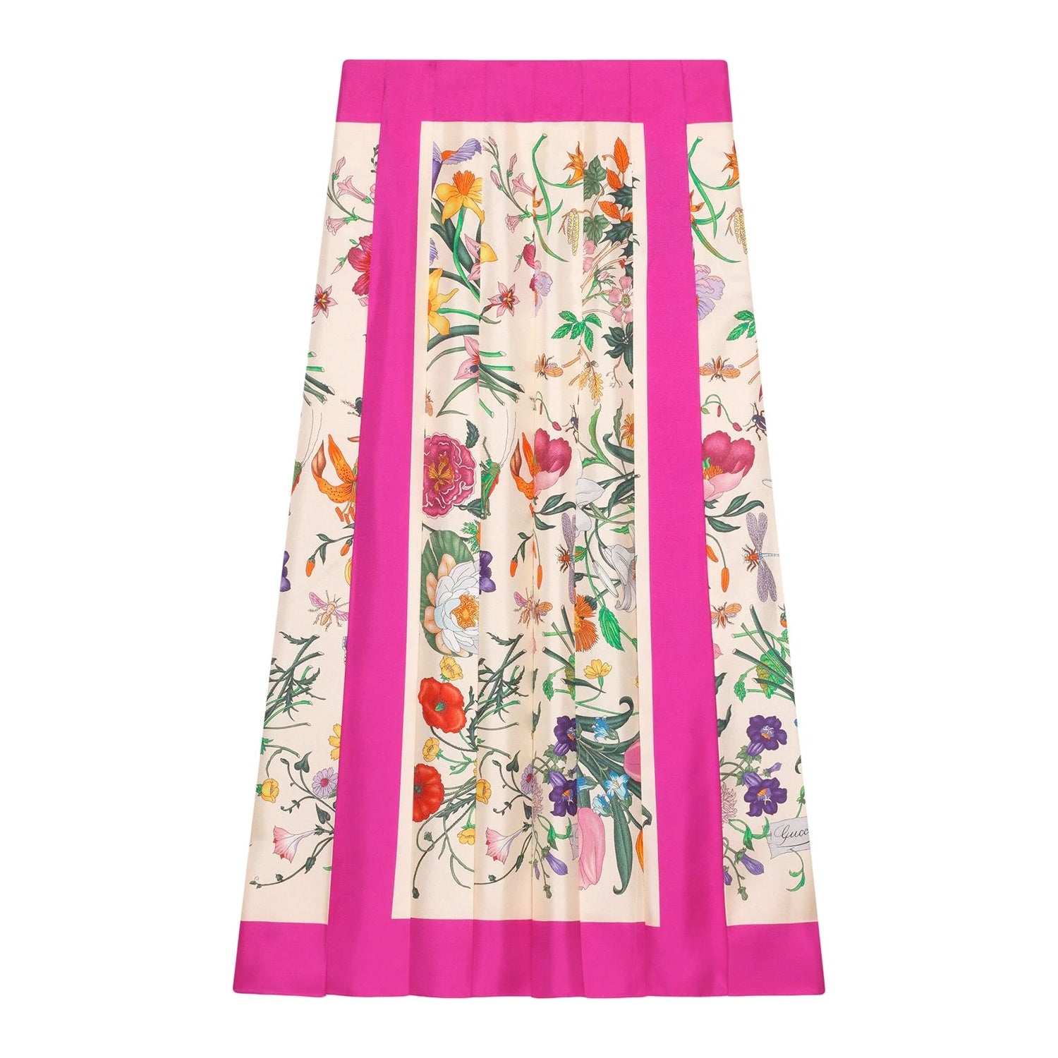 Gucci Flora Print Plissé Zijden Rok - maat IT42