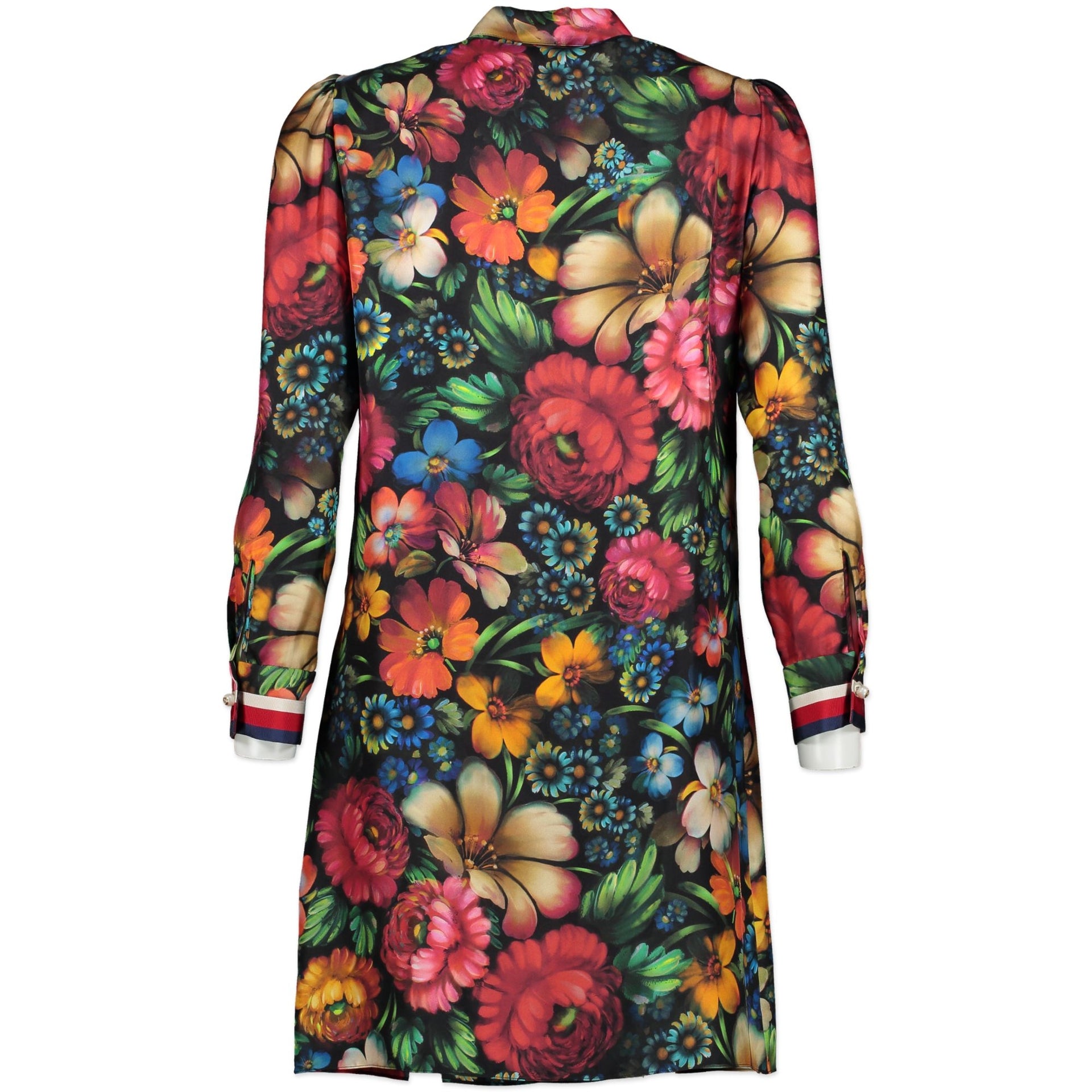 Gucci Floral Silk Shirt Dress - size IT40 for the best price available online at Labellov secondhand luxury
