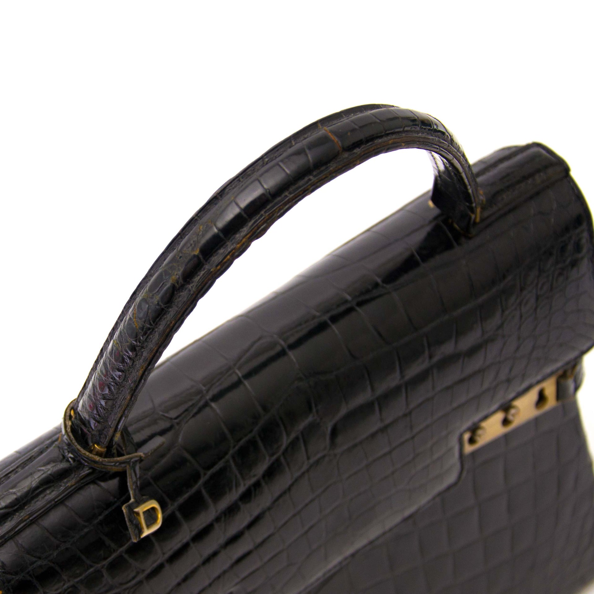 VintageDelvaux Black Croco Tempete