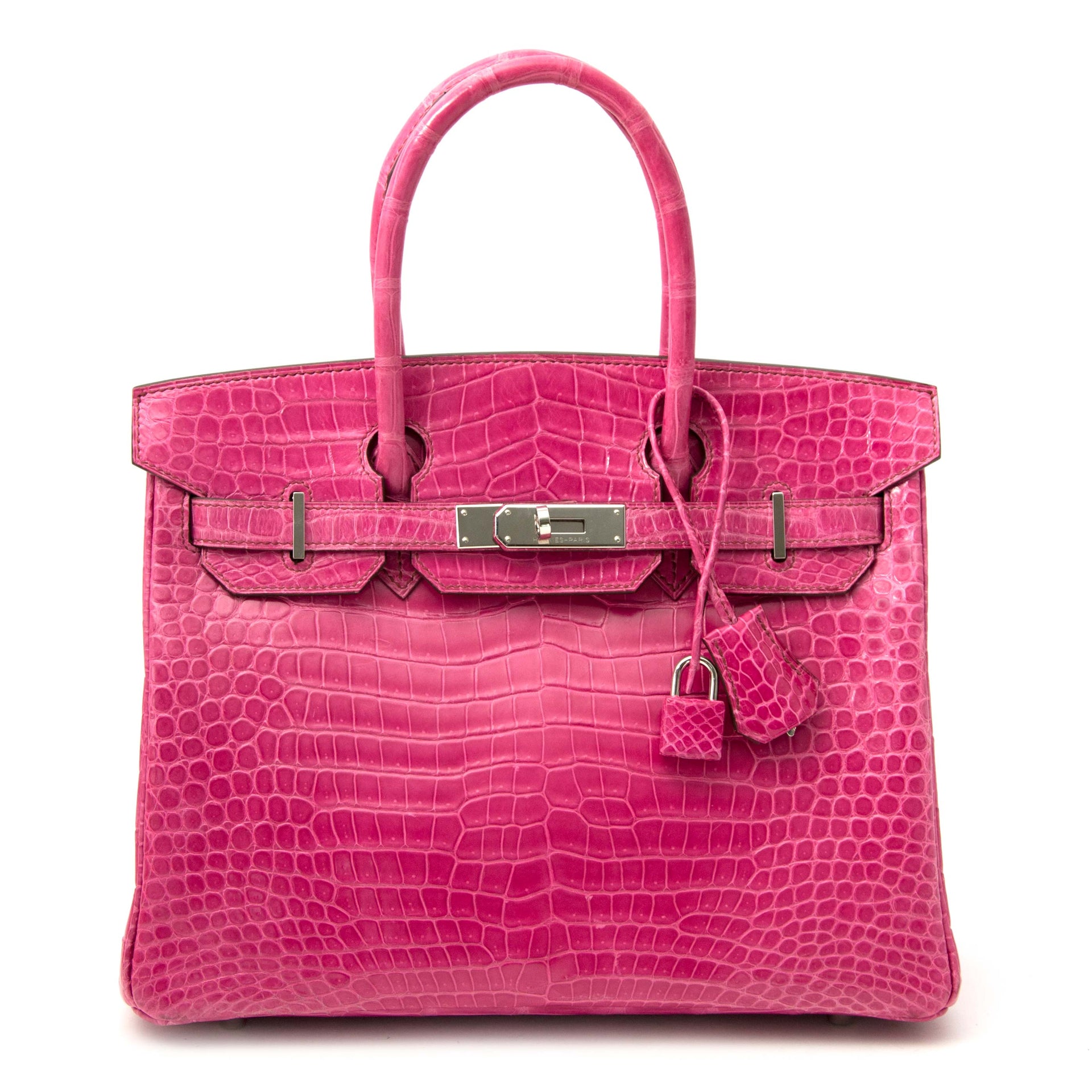 Hermès Birkin 30 Crocodile Porosus Lisse Fuchsia PHW