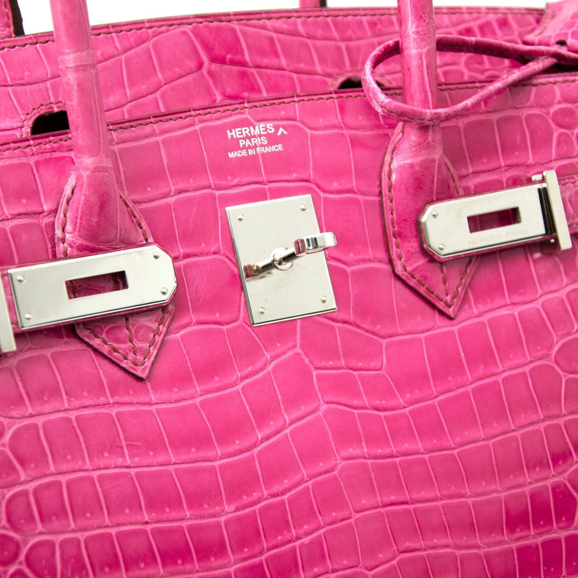 Hermès Birkin 30 Crocodile Porosus Lisse Fuchsia PHW
