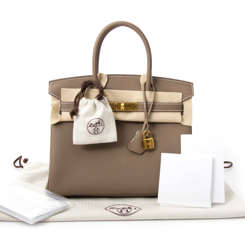 Buy and sell your authentic Hermès Birkin 30 Etoupe Togo GHW