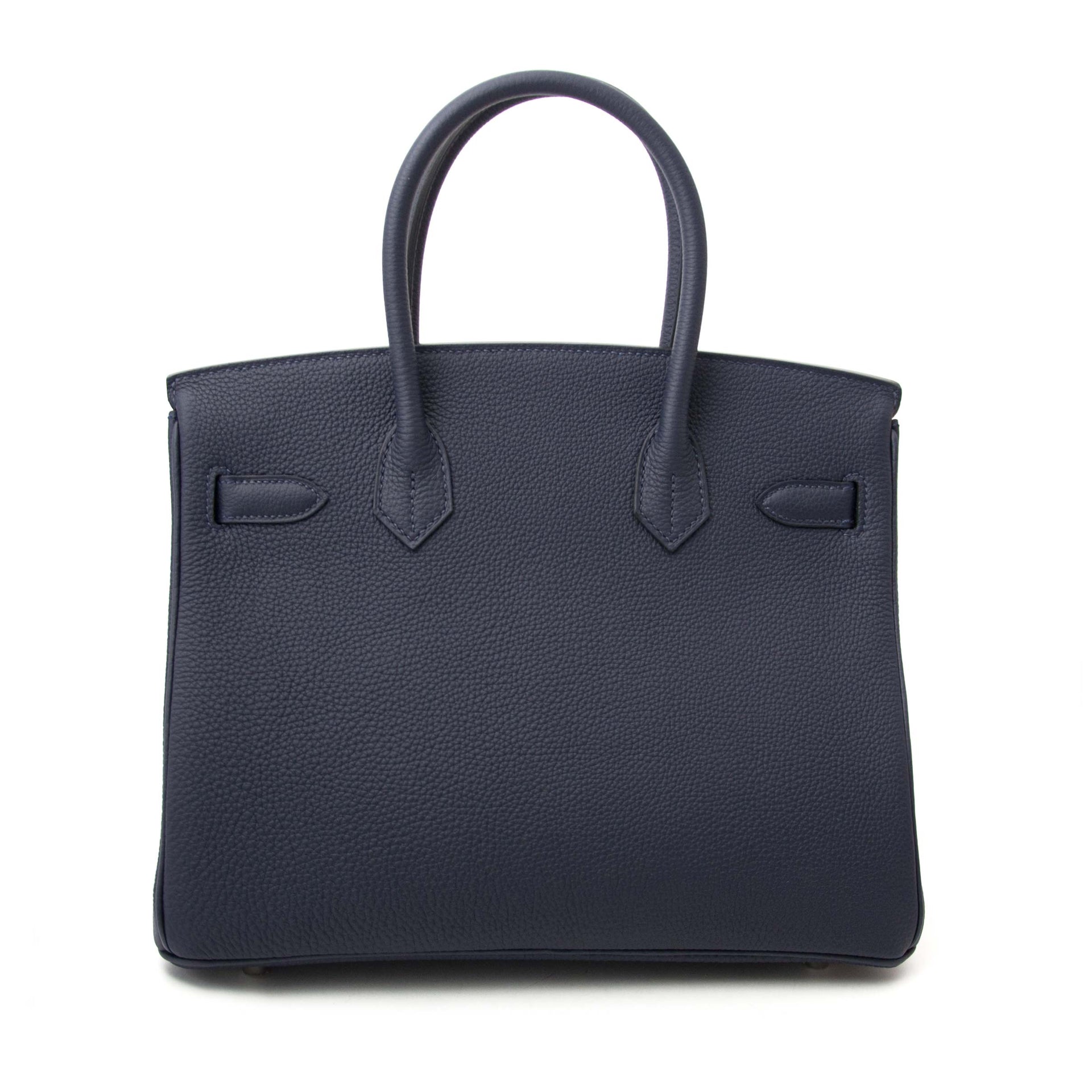 100% authentic Hermès Birkin 30 Toto bleu nuit orange poppy phw