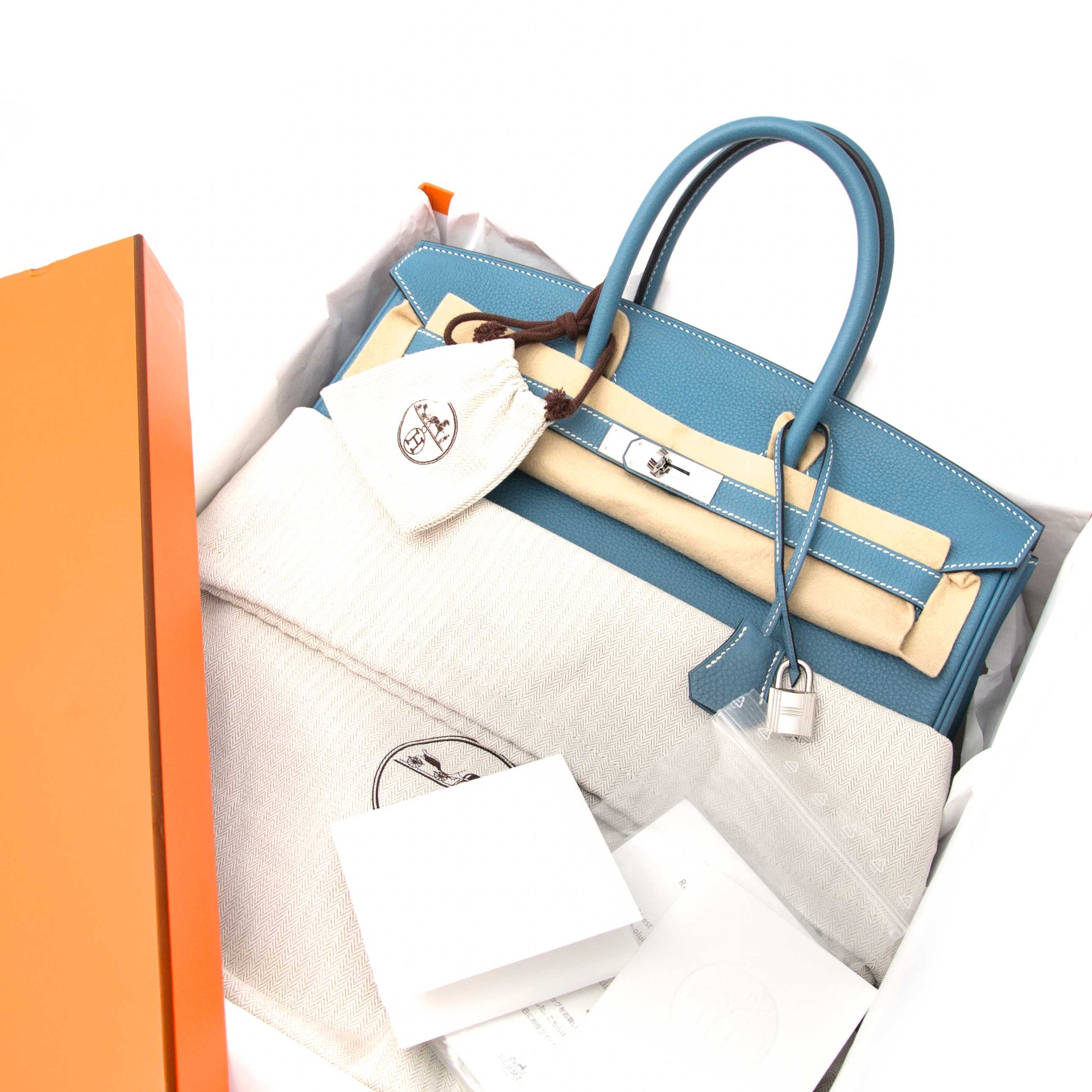 searching for christmas luxury gift As New Hermes Birkin Blue Jeans Togo 35