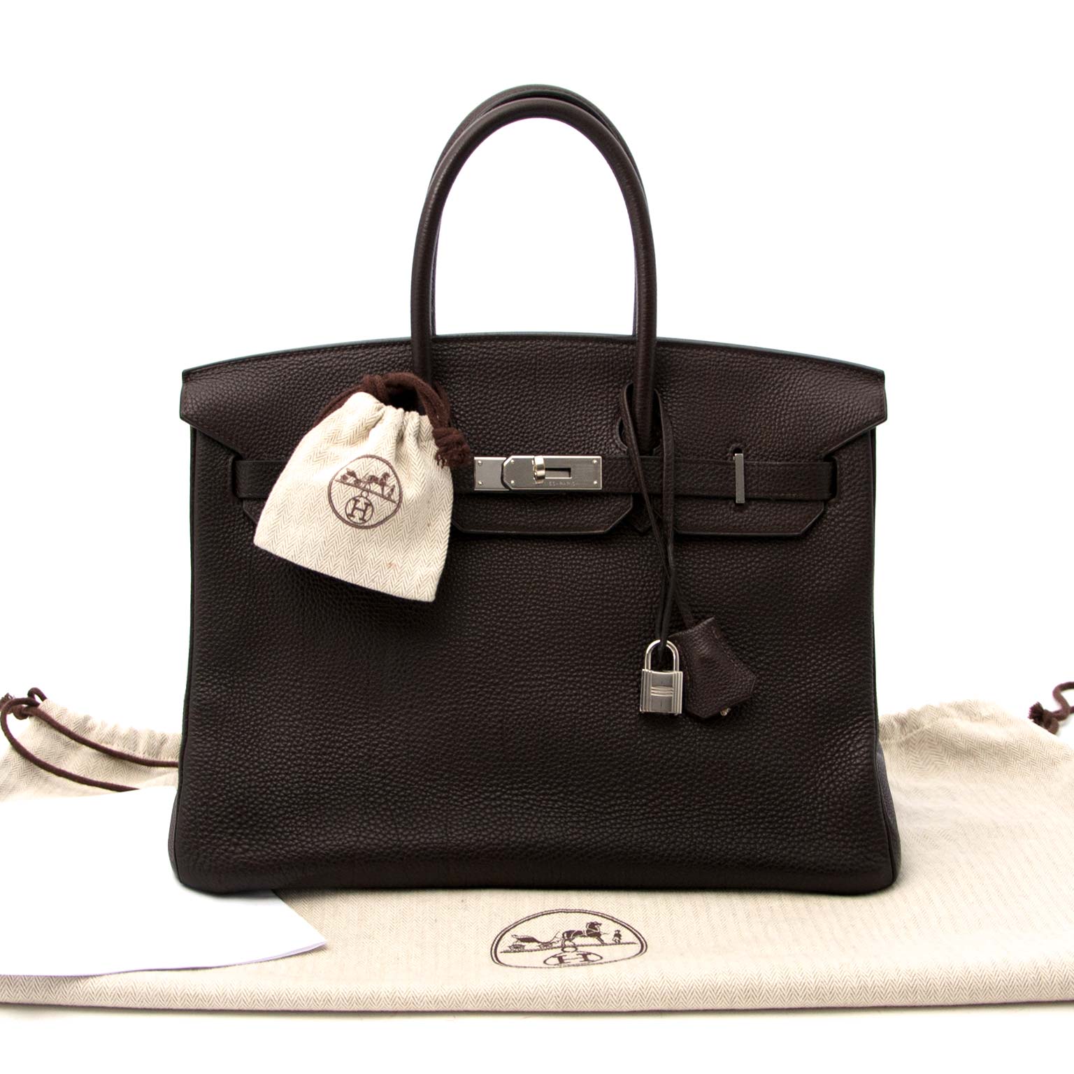 koop veilig online aan de beste prijs Hermes Birkin 35 Togo Chocolat Chevre Pigmente PHW