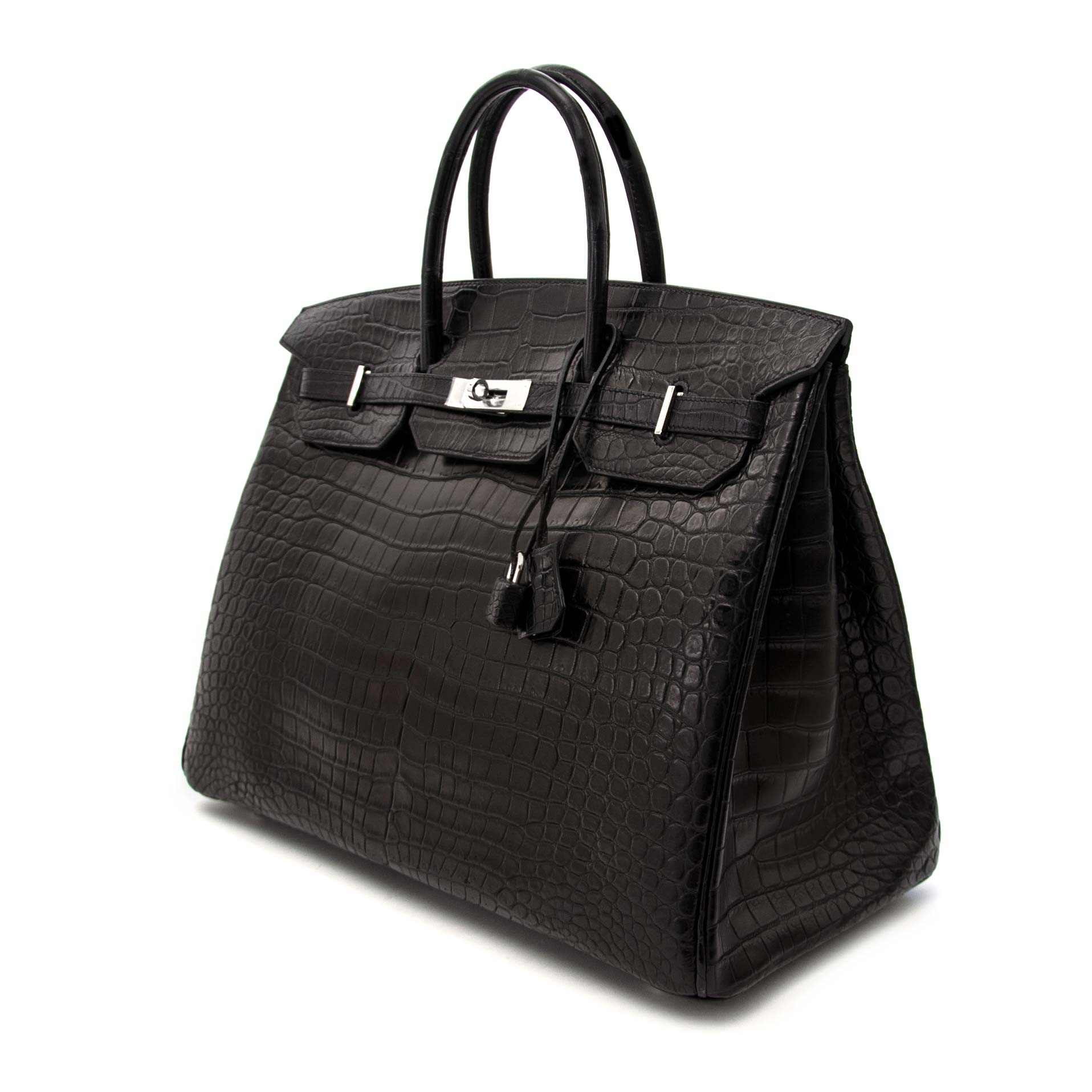 Acheter secur en ligne le sac Hermès Birkin 40 Crocodile Porosus Matte Black PHW pour le meilleur prix chez Labellov à Anvers