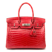 hermes bikrin 30 crocodile niloticus lisse geranium now online at labellov.com, antwerp, belgium.
