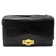 searching for a luxury collectors item Vintage Hermes Black Croco 'Sac Ring' Shoulder Bag