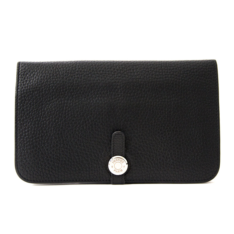 shop safe online seconde main Hermès Dogon Black Wallet for the best price