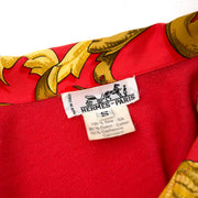 Hermès Red Printed Silk and Cashmere Top kopen en verkopen