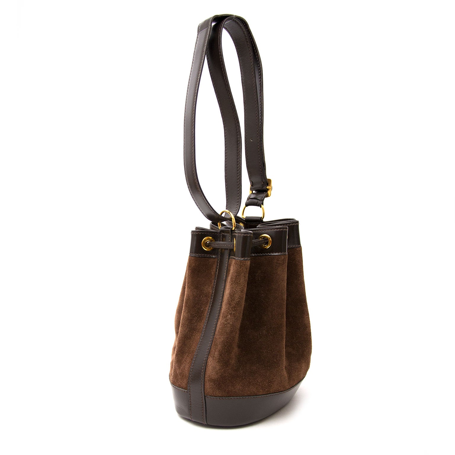 shop online at the best price your secondhand authentic Hermes Brown Suede Bucket Bag