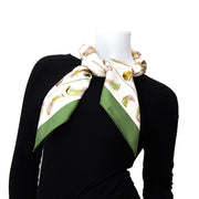 shop safe online at the best price Hermès Silk Carré 'Plumes Linares' Scarf