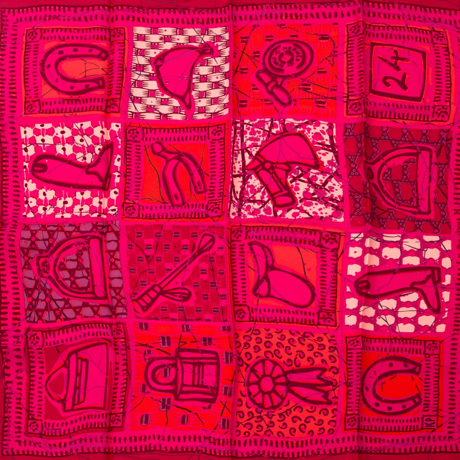 Hermes Silk Boubou H Scarf 70 Fuchsia 2dehands carré in perfecte staat
