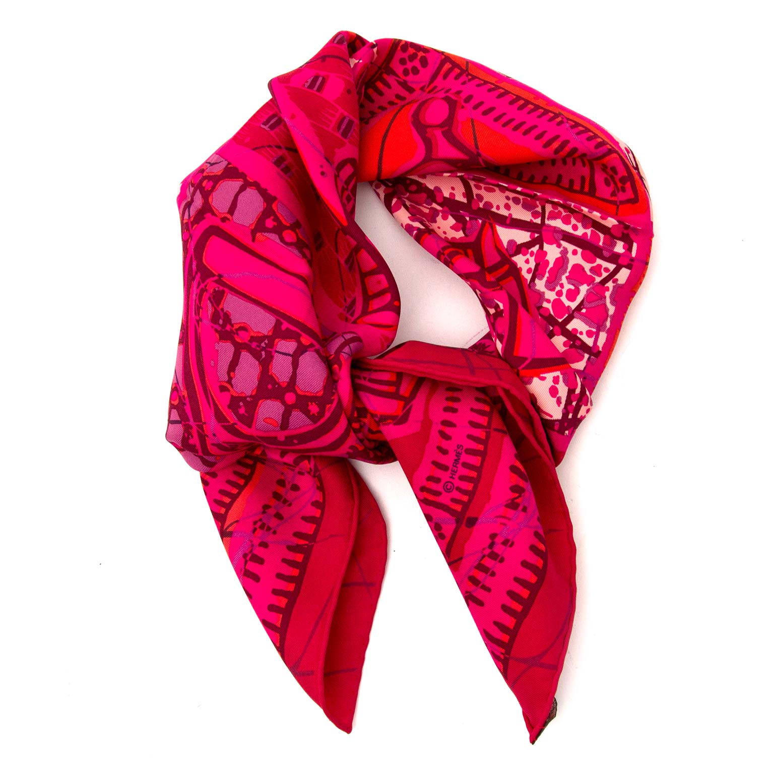 Hermes Silk Boubou H Scarf 70 Fuchsia online for the best price