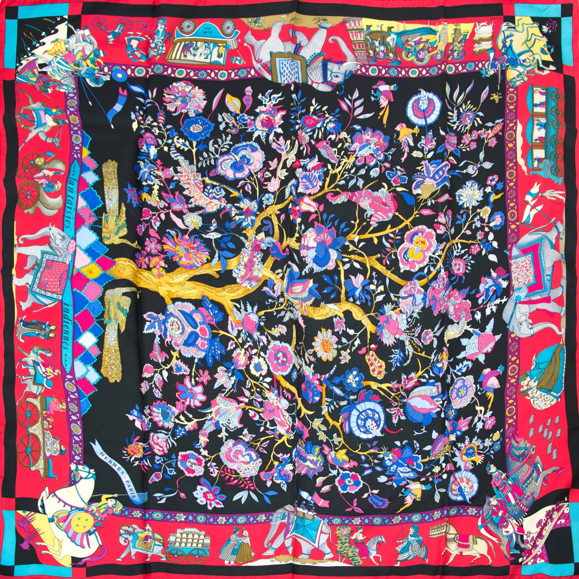 Koop nu veilig online jouw tweedehands Hermès Silk Scarf Carré Fantaisies Indiennes op labellov.com