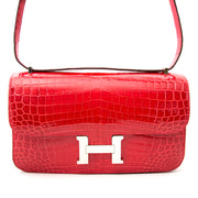 acheter en ligne pour le meilleur prix Brand New Constance Elan Crocodile Niloticus Lisse Bougainvillier Red