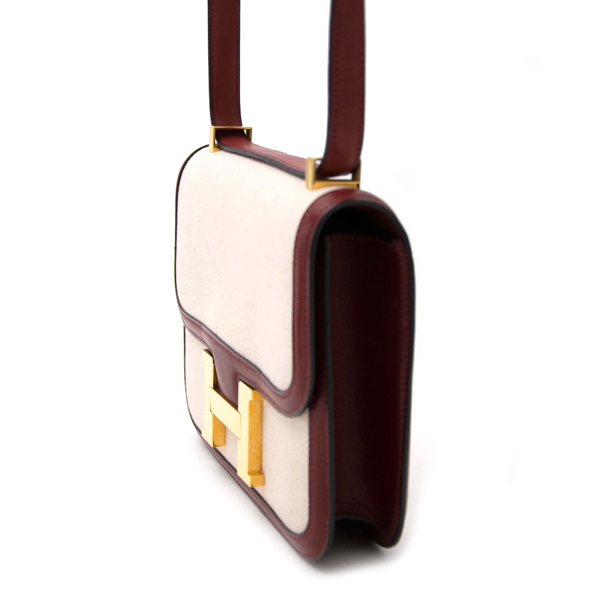 Hermès Constance 24 Toile H/Bordeaux GHW