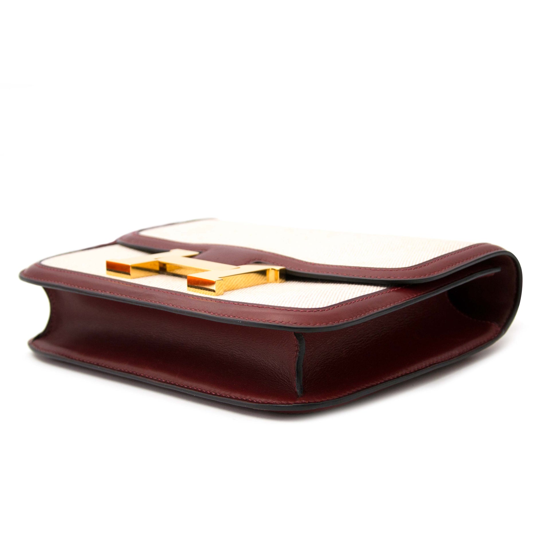 Hermès Constance 24 Toile H/Bordeaux GHW