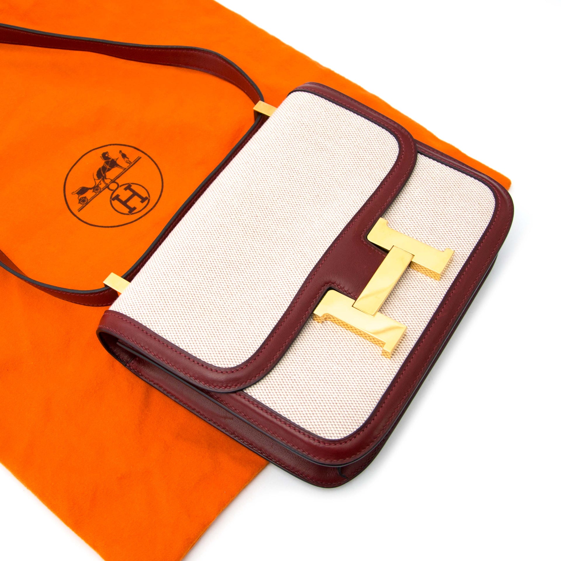 Hermès Constance 24 Toile H/Bordeaux GHW
