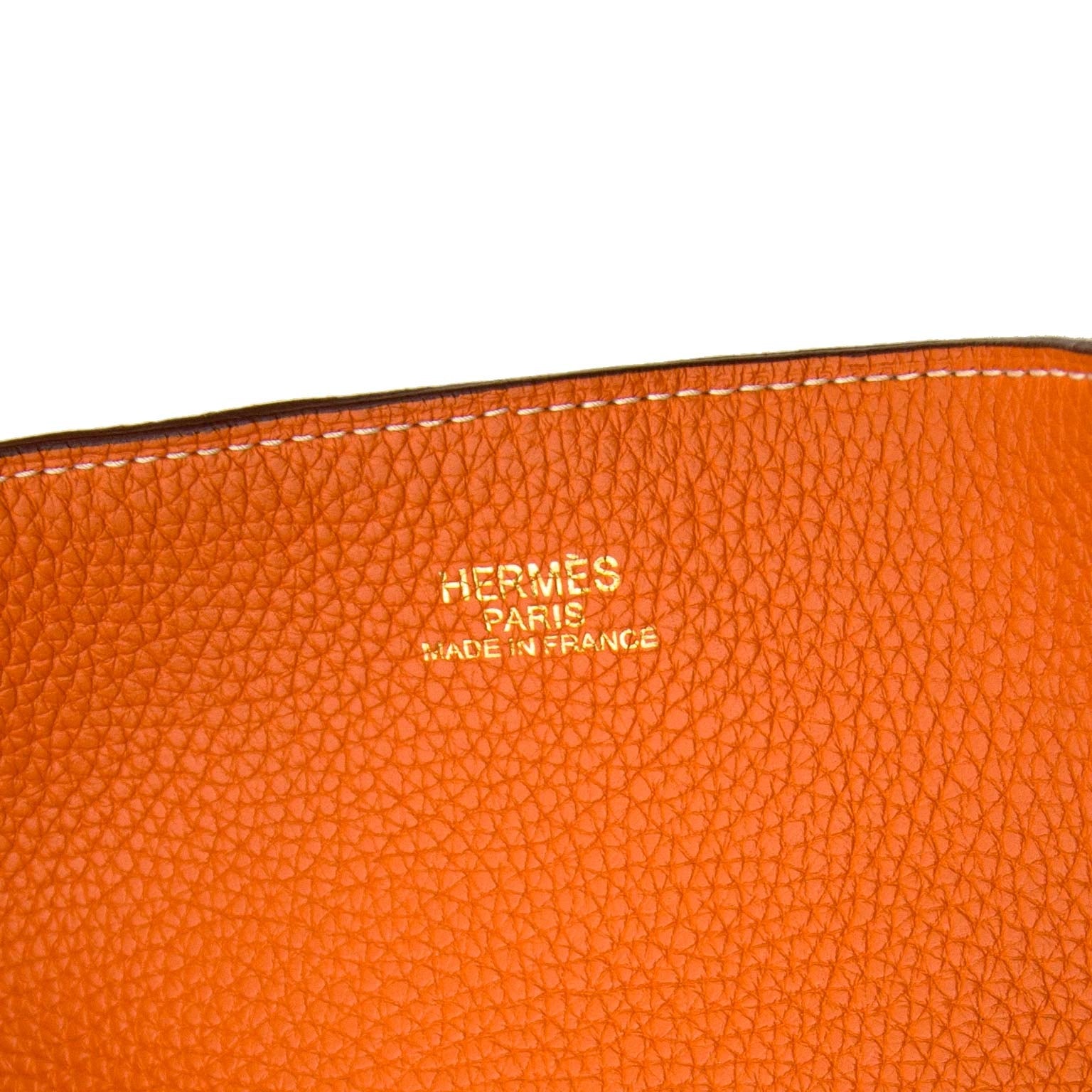 safe online shopping at labellov vintage fashion webshop with hermès double sense 45 brown & orange clemence leather bag