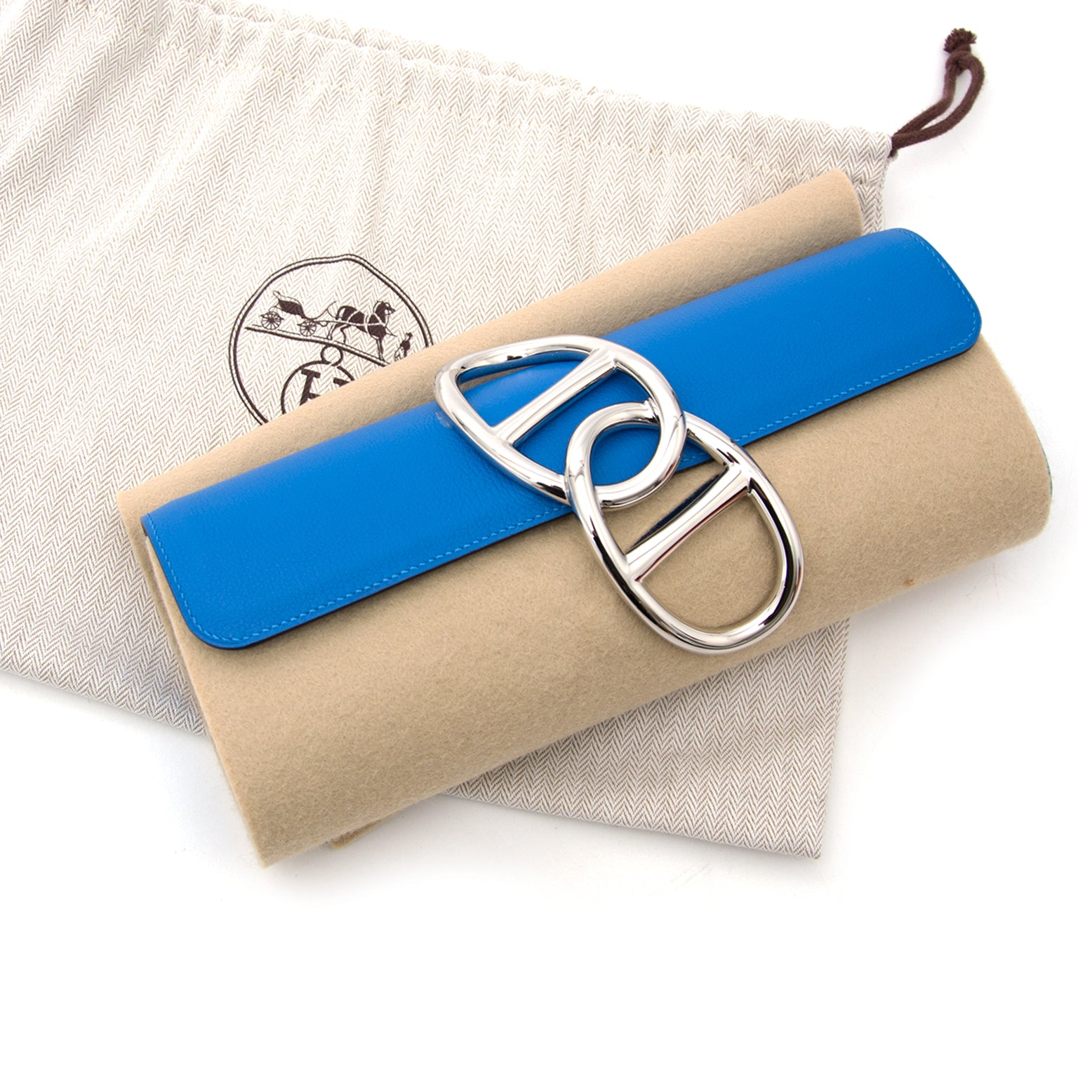 shop safe online at the best priceBrand New Hermes Pochette Egee Blue Hydra Veau Evercolor