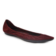 koop veilig online Hermes Bordeaux Suede Ballet Flats