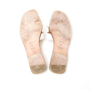 shop safe online secondhand Hermes Oran White Slip Ons - size 39