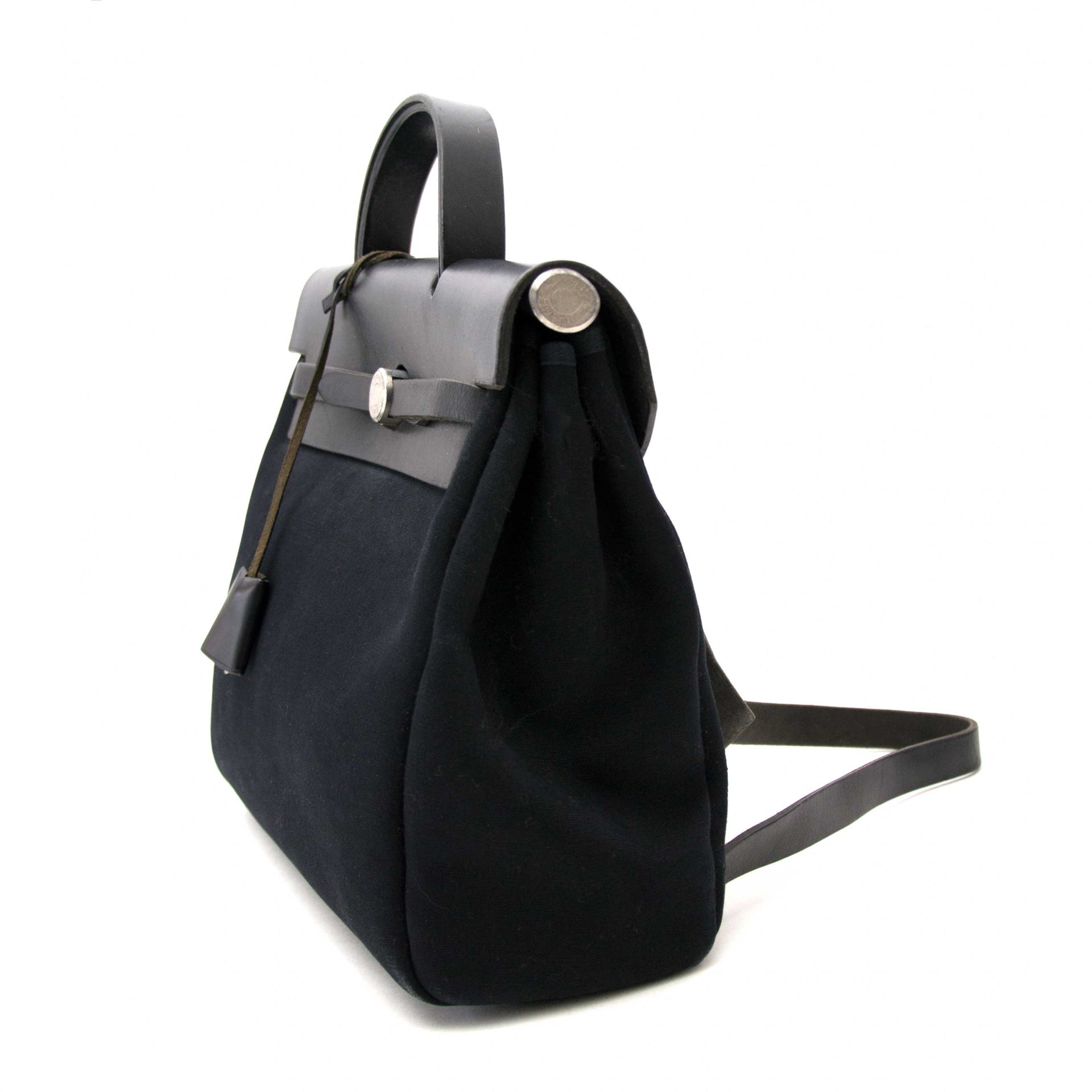 Hermes All Black 2 in 1 Herbag Backpack kauf secondhande tassche