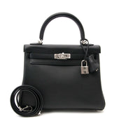 shop safe online Never Used Hermes Kelly 25 Black Swift PHW