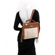 shop safe online your Rare Hermes Toile H and Noisette Barenia Kelly Ado Backpack
