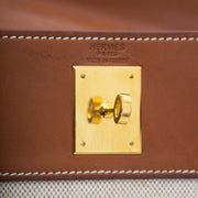 Rare Hermes Toile H and Noisette Barenia Kelly Ado Backpack online tweedehands 100% authentieke