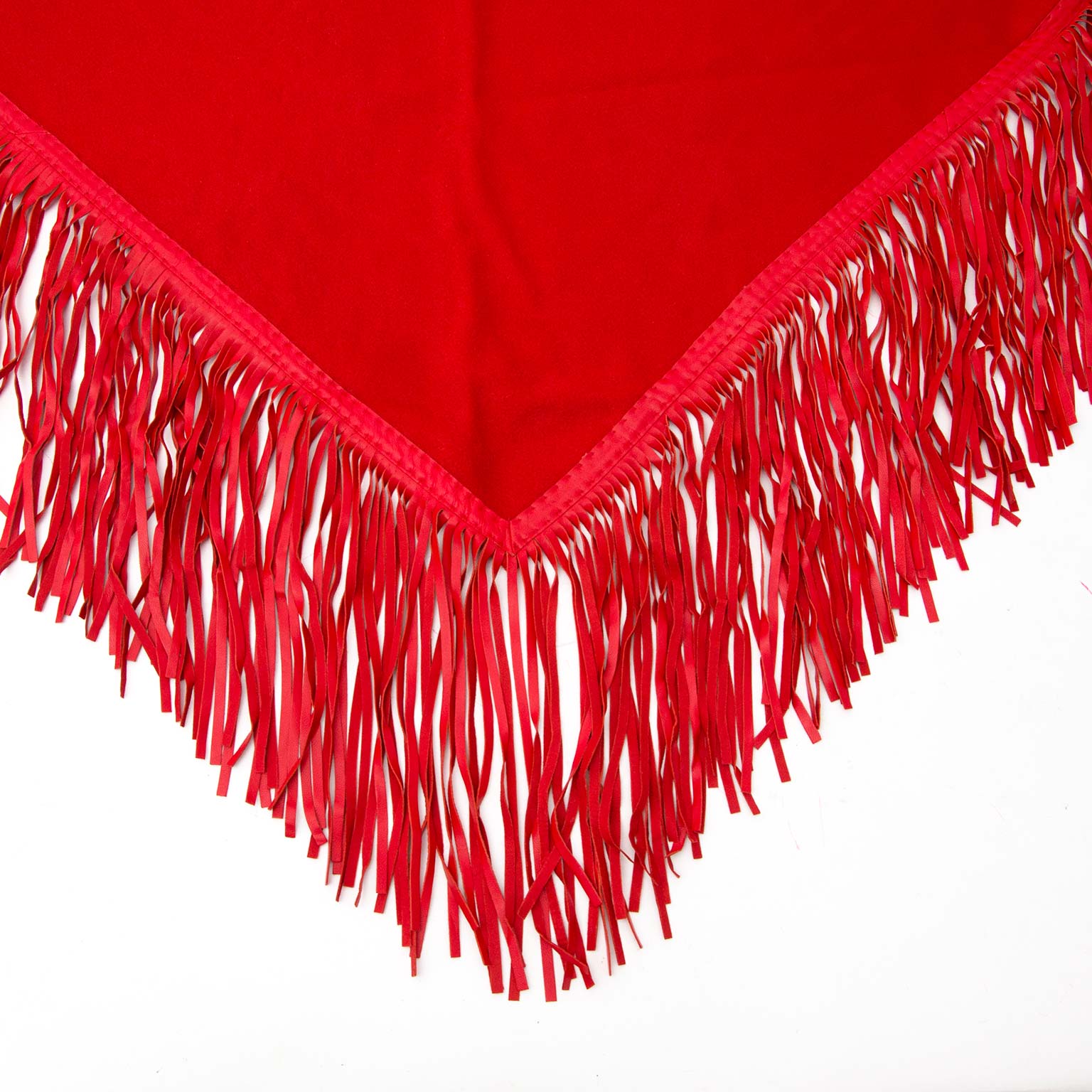 Very exclusive Hermès Orange Red Cashmere and Leather Wrap Stola Scarf for sale online