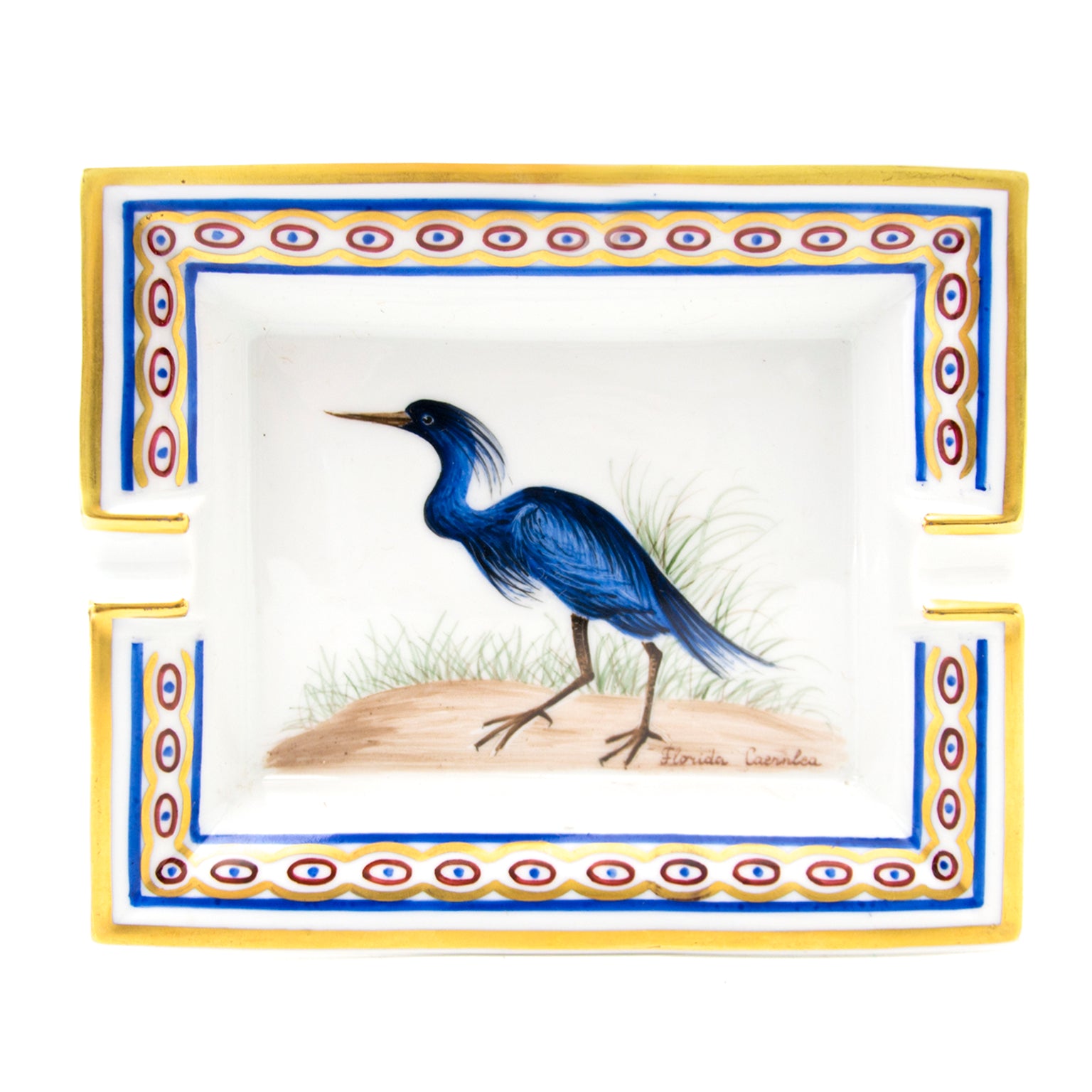Hermès Ashtray Blue Bird 'Florida Caerulea' available online at Labellov in Antwerp