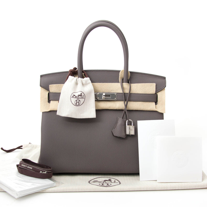 Are you looking for an authentic Hermes Birkin 30 Etain Togo PHW?