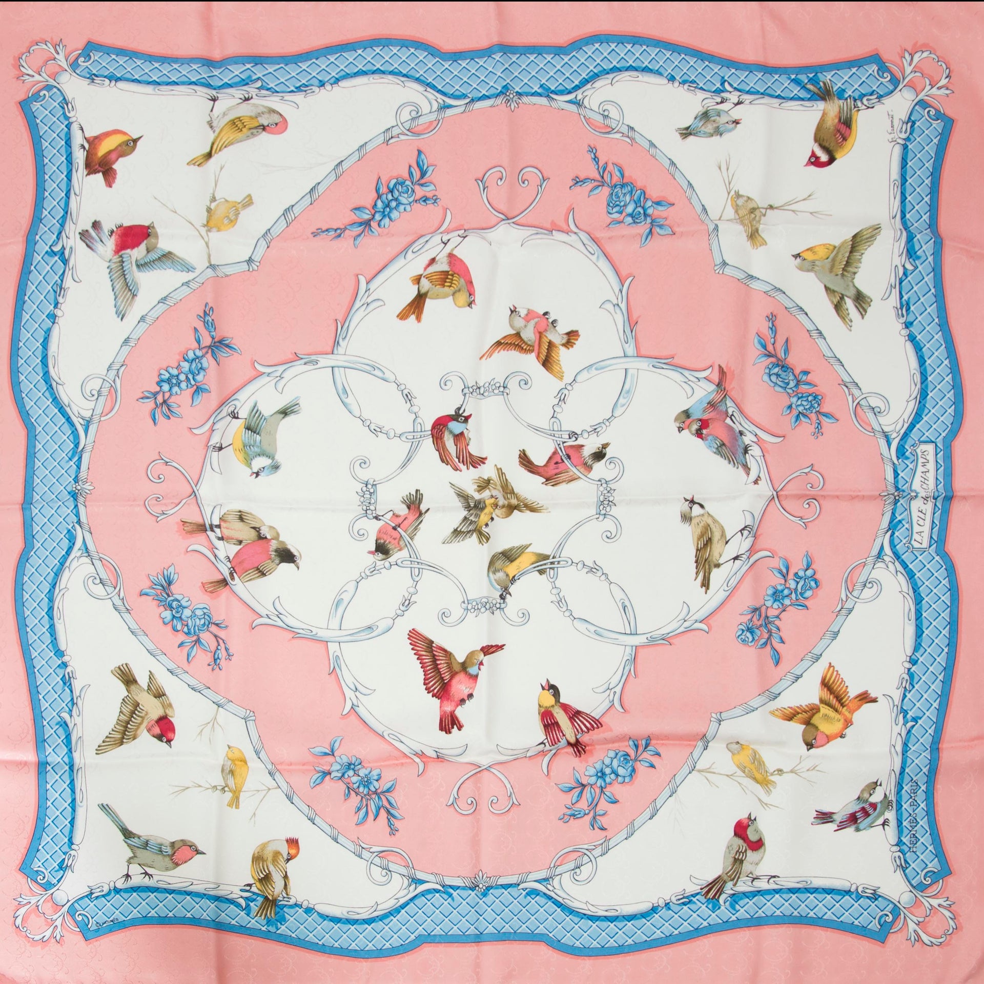 Authentic secondhand Hermes scarf birds