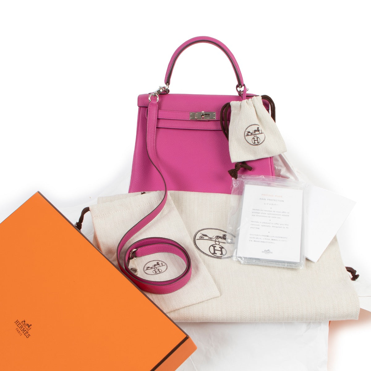 skip the waiting list shop safe online Hermès Magnolia Togo Kelly 25 Retourne