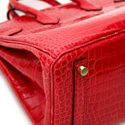 Hermès Birkin 25 Crocodile Porosus Bougainvillier GHW nu online te koop bij labellov.com veilig online shoppen