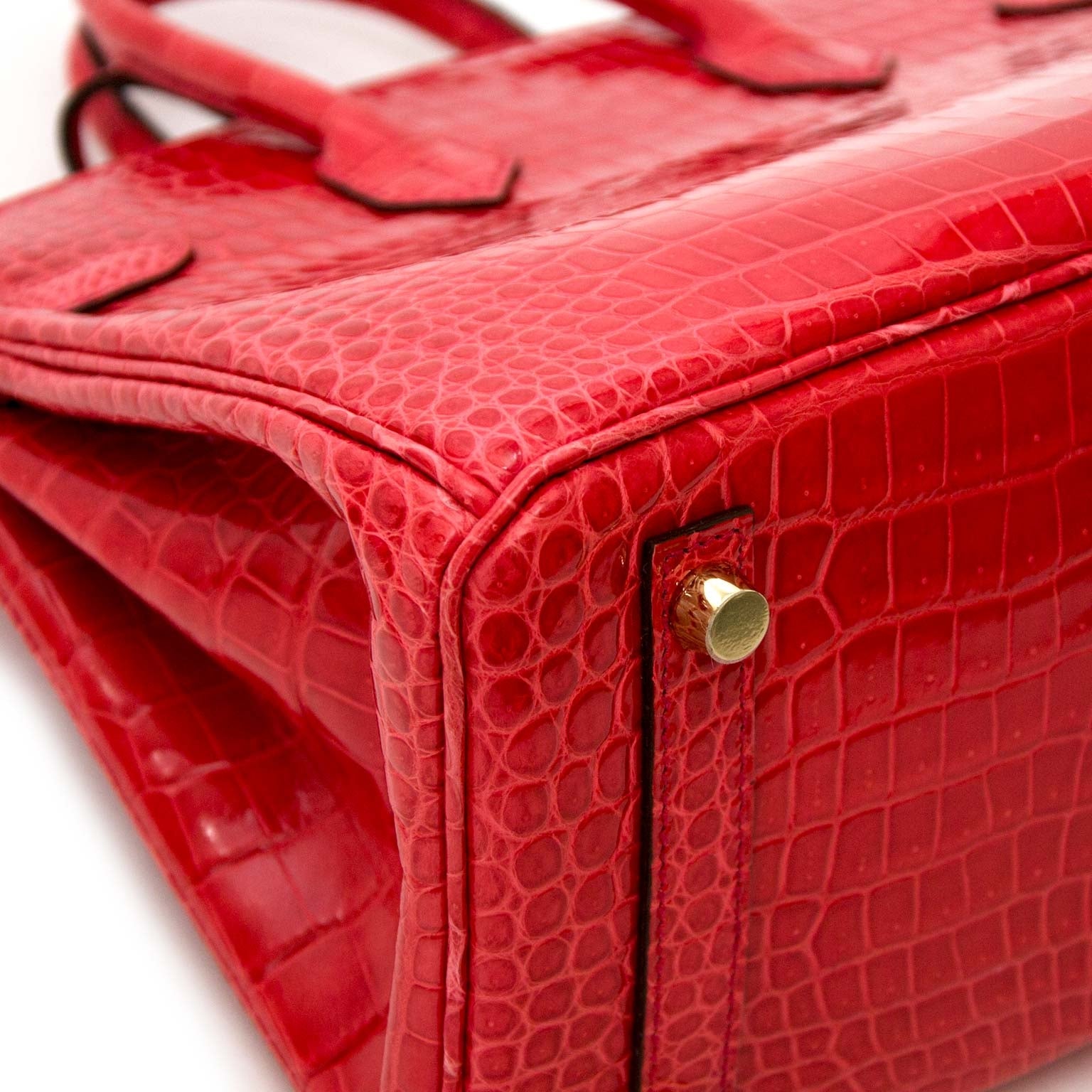 Hermès Birkin 25 Crocodile Porosus Bougainvillier GHW nu online te koop bij labellov.com veilig online shoppen